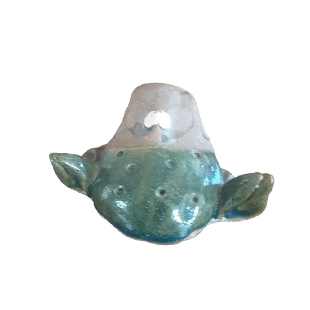 Handmade Studio Pottery Clay Toad Frog. Signed. Garden Art - Picture 5 of 6